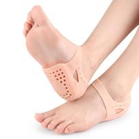 1Pairs Silicone Heel Protectors Metatarsal Pads Forefoot Gel Heel Pad Plantar Fasciitis Foot Pain Relieve Blister Protector smėlis
