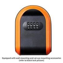 Wall Mount Key Lock Box, 4 Digit Password Code, Security Lock, No Key for Home Office, Safe Secret Storage Box Organizer oranžinė