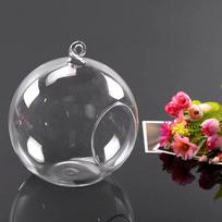 Clear Flower Hanging Ball Vase Planter Terrarium Container Borosilicate Glass for Succulent Planting Home Wedding Decor Gift 8cm gray