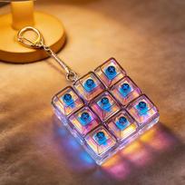 Relaxing 9 Keys DIY Keyboard Fidget Toy Detachable Splicable Colorful Light Keycap Button Stress Relief Pinch Toy Keychain brown