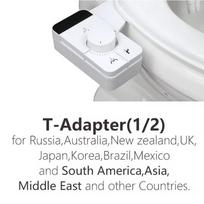 Adjustable Water Pressure Ass Sprayer Bidet Sprayer Attachment Non-Electric Ultra-Slim Toilet Seat Attachment Dual Nozzle Bidet gray