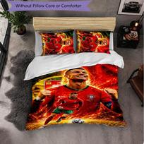 Cristiano Ronaldo 3 Piece Bedding Set Soft Duvet Cover Set with Pillowcases Printed Bedroom Decor Set for Home 135cm*200cm