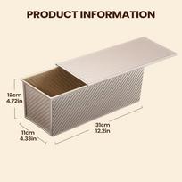 Bread Loaf Pan With Lid Non-Stick Corrugated Easy Release Carbon Steel Sandwich Bread Tins Loaf Baking Pan For Home Kitchen auksas
