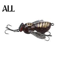 Bionic Wasp Lure 5G/4.8CM Topwater Lure, Floating Hard Hornet with Acoustic Bass Fishing Noise Steel Ball, Artificial Insect Bait for Freshwater 5 g gray