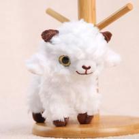 Soft Fluffy Goat Plush Keychain Realistic Shape Comfortable Touch Fits Backpack Pendant Kids Birthday Gifts A1 white
