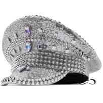y2k Party Cap Boost Party Vibe Uniform Pilot Cap Fashion Air Force Hat  Halloween Christmas sidabras