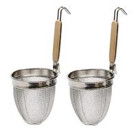 KIPROSTAR 8 tinklelio apvalaus dugno ramenų sietelis ir rėmas, 2 dalių rinkinys, SUS201 nerūdijančio plieno makaronų tebo, 140 x 150 mm gray