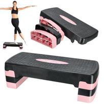 Step Exercise Fitness Aerobic Stepper, 3 Levels, Modular rožinė