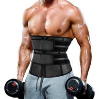 Men Breathable Zipper Waist Trainer Slimming Abdomen Shaper Belt With Double Magic Tape S juoda