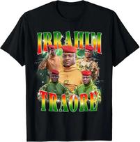 Retro Ibrahim Traoré Bootleg Viva Burkina Faso NATION Traore Afrika Marškinėliai L beige