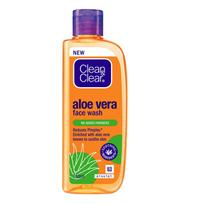 Clean & Clear Aloe Vera Face Wash 150ml Gentle Daily Cleanser For Pimples Oil Control Fresh Skin Glow Suitable For Normal To Oily Skin orange
