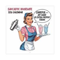 Sarcastic Housewives Wall Calendar – Humorous Monthly Planner For Kitchen Or Home Wall One Size black