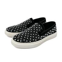 Men's Party Prom Dress Rivets Shoes Slip-on Cow Suede Leather Flats Shoe Breathable Studded Loafers Designer Footwear 38