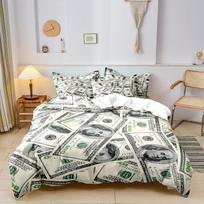 Hundred Dollar Bill Duvet Cover Fashionable Comfortable And Soft Bedding Set For Bedroom Dormitory Room Decoration 90X200cm