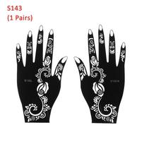 Mehndi Indijos Stiliaus Makiažo Tatuiruočių Trafaretai Henos Šablonas Lipdukas Laikinas Rankos Lipdukas Pasidaryk Pats Kūno Menas S143 (1 Pairs)