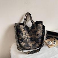 Camouflage Large Capacity Tote Bag Women's Shoulder Messenger Bag kamufliažinė žalia spalva