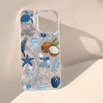 Phone Case For Iphone 17 Air 16 16e 17e 15 Plus 14 13 12 11 ProMax Shockproof Protective Cover Blue Ocean Jellyfish Turtle Funda iphone 16 gray