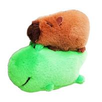Stuffed Animals Cute Toy Capybara Bag Pendant Swimming Ring Capybara Plush Capybara Keychain Headgear Capybara Doll brown