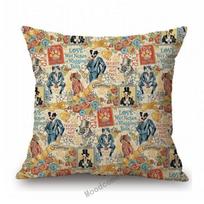 Lovely Cute Baby Dog Pet Lover Home Decorative Sofa Throw Pillow Case Fashion Puppy Adorable Cartoon Paws Pattern Cushion Cover Peach skin 18*18(CM)-1Pcs beige