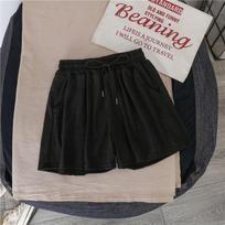 Women's Drawstring Elastic Waist Wide Leg Shorts A-Line Casual Shorts Thin Polyester Summer Sports Bermuda Shorts S juoda