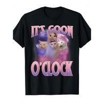 Funny  It'S Goon O'Clock  Meme T-Shirt with Cat & Wizard Design - 100% Soft Crew Neck Short Sleeve Tee for Men & Women, Casual Humorous Gift for S įvairiaspalvis