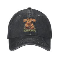 Bobr Kurwa Unisex Baseball Caps Bober Beaver Distressed Denim Hats Cap Vintage Outdoor All Seasons Travel Gift Headwear One Size gray