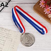 Metaliniai apdovanojimų medaliai su kaklo juostele Aukso Sidabro Bronzos stiliaus Sportui Akademiniams pasiekimams ar bet kokiam konkursui Diametras A2 blue