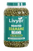 Livyor traškūs skrudinti edamame pupelės - 1 kg | Sūdyto originalaus skonio | Skrudintos, ne keptos | Sveikas augalinis užkandis | Užkandis su daug baltymų | Be glitimo beige