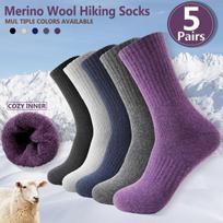 Soft Plush Winter Socks for Women Ultra-Thick Wool Ribbed Socks with Elastic Cuff Keep Warm in Winter One Size gray