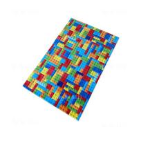 Colorful Plastic Building Blocks Washable Vibrant Printed Non-slip Area Rug Gift Mat For Kids Or Hobby Room 40X60cm blue