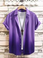 Everyday essential: short-sleeve button-up shirt, versatile and stylish. S purple