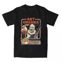 Art Crispies Terrifier Clown Graphic Shirt Men Women Pure Cotton Retro Horror Oversized Y2K Harajuku Gothic Punk Streetwear Tee Tops 4XL white