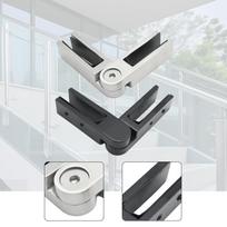 Nerūdijančio plieno turėklų stiklo prie stiklo spaustukas, reguliuojamo kampo atrama laiptams, tvorai, balkonui Matte Black Finish