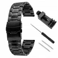 Juoda universali 18mm metalinė apyrankė laikrodžiui/išmaniajam laikrodžiui