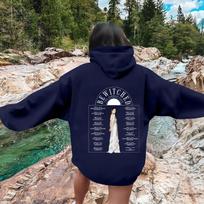 Moteriški dideli džemperiai, užtraukiami gobtuvai, flisiniai megztiniai, ilgomis rankovėmis, su kišenėmis, žiemos rudens apranga M tamsiai mėlyna spalva
