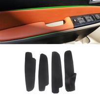 Minkštas odinis durų skydo dangtelis, skirtas Mazda 6 2006 2007 2008 4vnt./komplektas Automobilio stiliaus durų porankio skydelio odos dangtelio lipdukas 4x Armrest Black-red orange