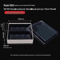 Disposable Wooden Bento Box with Lid and Double Compartment black