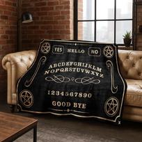 26 Style Gothic Witch Ouija Spirit Board Flannel Blanket,Warm and Cozy Soft Throw Blanket for Home Bedroom Bed Sofa Travel Cover 75x90cm black