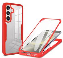 For Samsung Galaxy A57 5G Case 360 Full Body Protection Transparent Phone Case For Galaxy A57 A 57 Front Screen Bumper Cover For Galaxy A57 violetinė