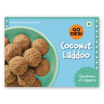 GO DESi Jaggery Coconut Laddu - 200 grams | With Goodness of Jaggery | No Artificial Flavours | Sweets | Laddoo blue