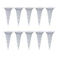 10Pcs Planter Aeration Tubes, Flower Pot Irrigation Spikes Prevent Overwatering, Plant Ventilation Tubes for Indoor Outdoor Potted Plants 10pcs white