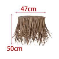 DIY Artificial Grass Thatch Roofing 47x50cm PETG Material Waterproof Realistic Decorative Multifunctional Patio Umbrella Cover (as the picture,47cmx50cm) black