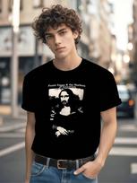 Frank Zappa & The Mothers Mona Lisa Vintage Album Art T-shirt - Black Retro Graphic Tee S įvairiaspalvis