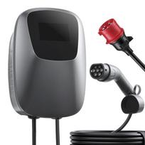 Electric Vehicle Charging Station 11kW Three-Phase EV Charger CEE 16A, for All EVs and PHEVs, 400V AC Home Type 2 Smart Car Charging Wallbox, with APP