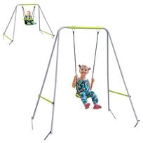 Swing Set 2-in-1 Swing for Baby 5-Point Safety Harness Indoor Outdoor Green 180 x 160 x 182 cm