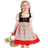Bavarian Girl Dress, Oktoberfest Children's Costume, European Outfit L smėlis