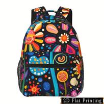 Vibrant Floral Pattern Backpack for Students – Lightweight, Stylish, and Comfortable with Padded Shoulder Straps, Multiple Compa blue