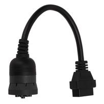 9PIN Female to OBDII 16pin Connector Cable J1939 Diagnose Interface Adapter for Truck black