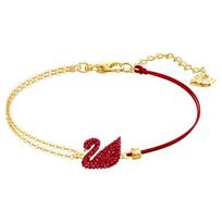 Swarovski Ikoniškas gulbės apyrankė Raudonas krištolas Auksinio atspalvio Madingi papuošalai 5465403 raudona