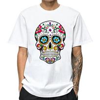 Vyriški marškinėliai Medvilniniai Gatvės stiliaus Laisvi Šaunūs Su kaukolės spaudiniu Vasariniai Vyriški T-shirt Laisvalaikio Trumpomis rankovėmis Vyrams S balta